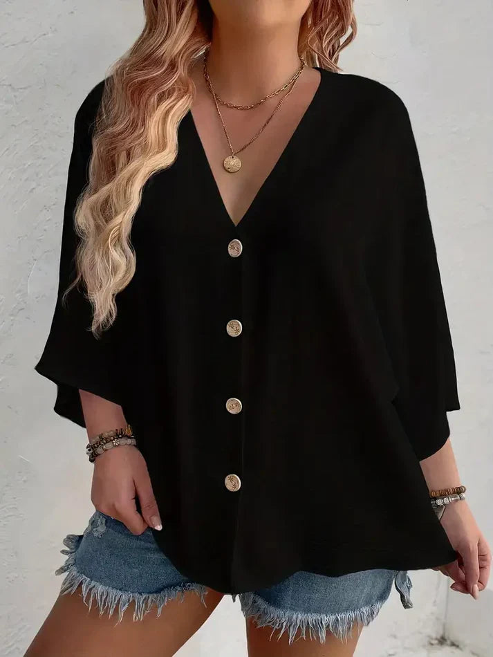Blusa Esencial con Cuello en V - Versatile💫