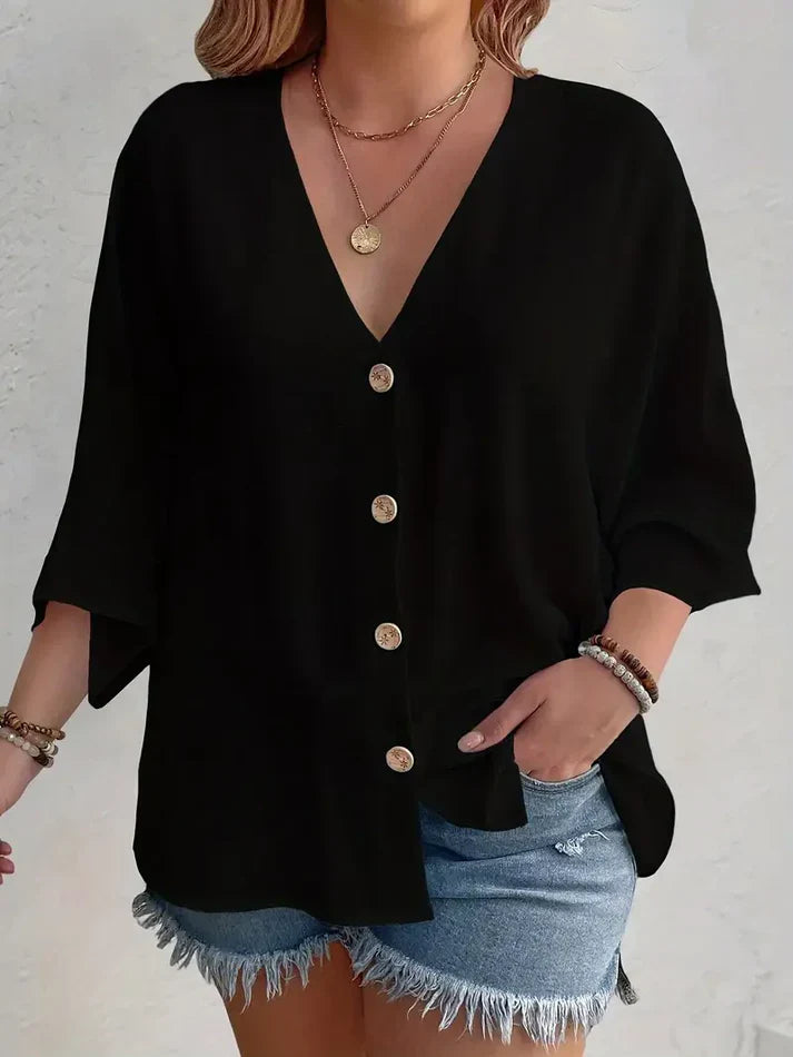 Blusa Esencial con Cuello en V - Versatile💫
