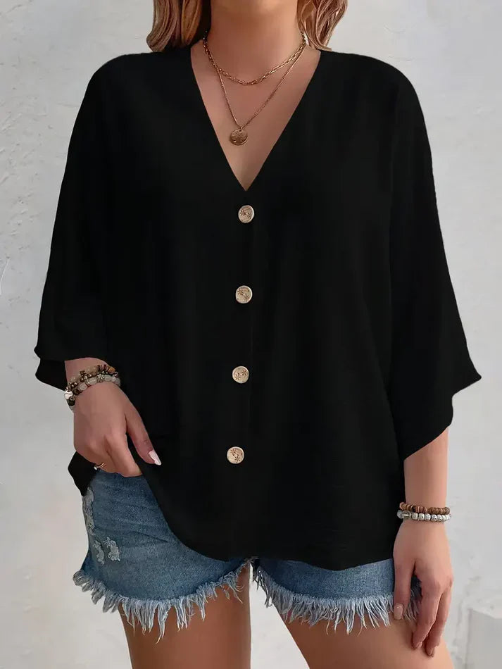 Blusa Esencial con Cuello en V - Versatile💫